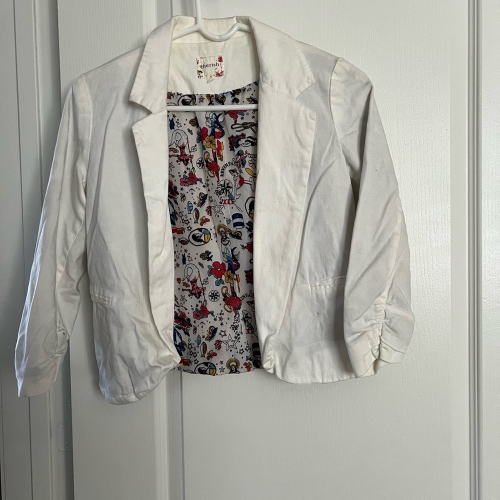 White blazer from small business boutique